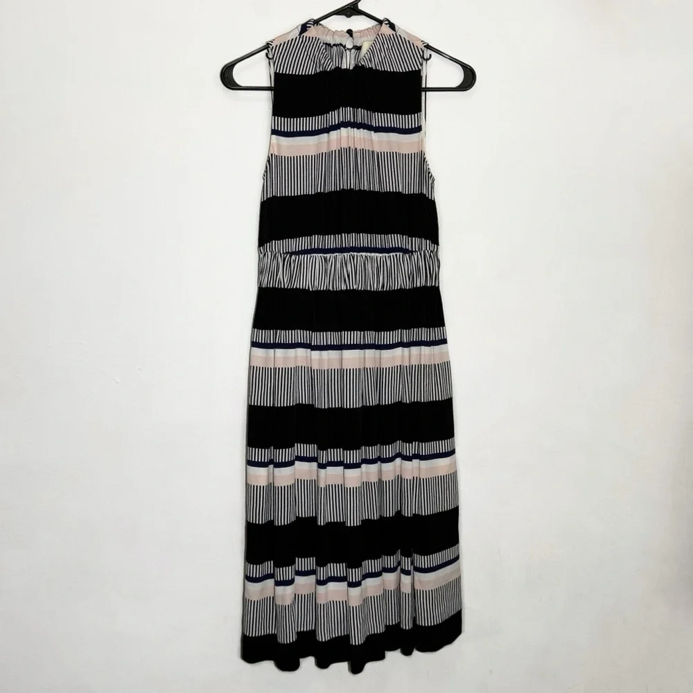 Kate Spade New York Bay Stripe Pleated Sleeveless Knee-Length Dress size 4